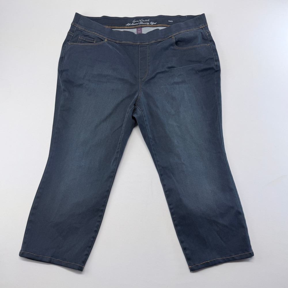 Gloria Vanderbilt Avery Slimming Pull On Jeans Dark Wash 20W Short Blue Denim